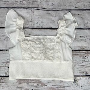 NWT Free the Roses Smocked Crop Top Size M